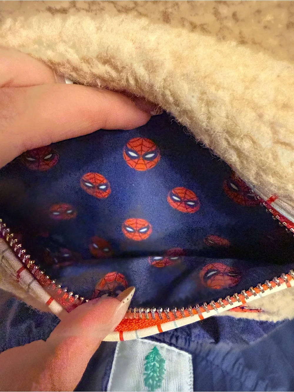 Loungefly Marvel Spider-Man Sherpa Faux-Fur Mini Backpack